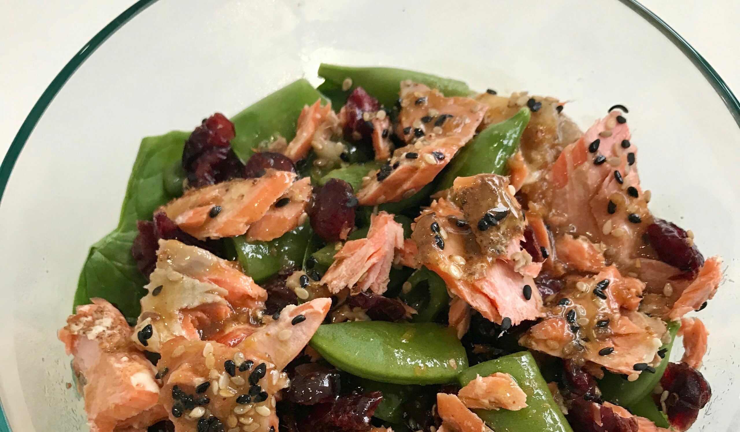 Spinach Salmon & Sesame Salad